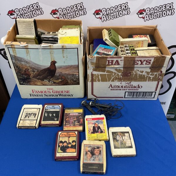 Lot of vintage 8 track stereo cartridges, including The Beatles.