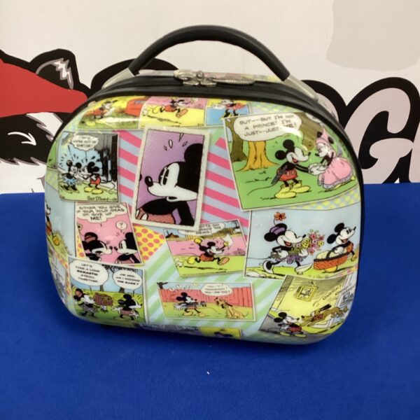 Vintage Mickey Mouse lunchbox with comic strip design.