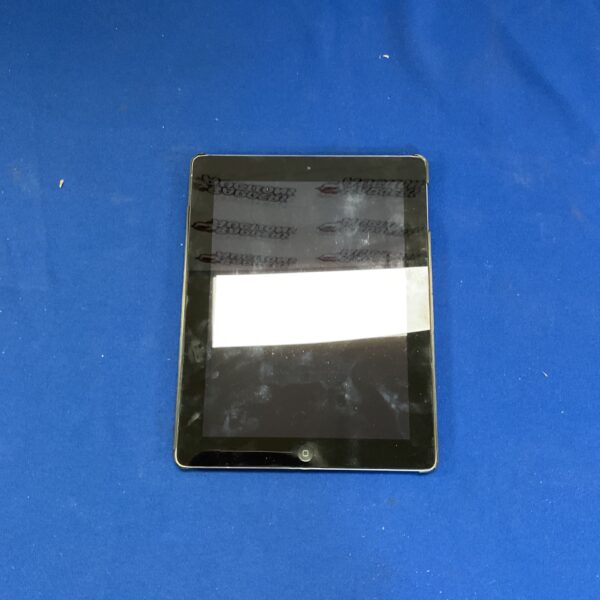 Damaged Apple iPad A1395 tablet with cracked screen.