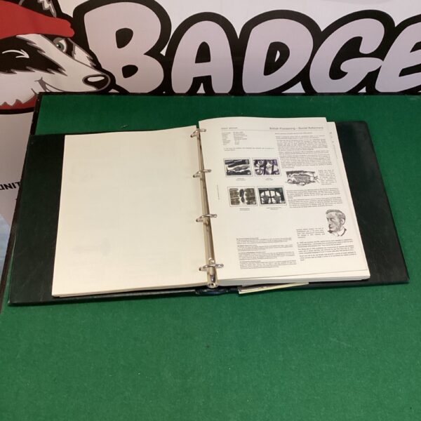 Vintage Avon stamp album with stamps inside.