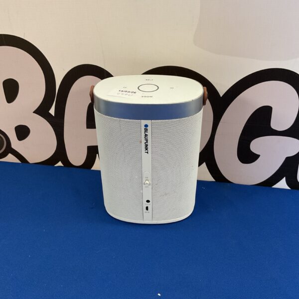 White Blaupunkt bps-2 tall wireless speaker for home audio.
