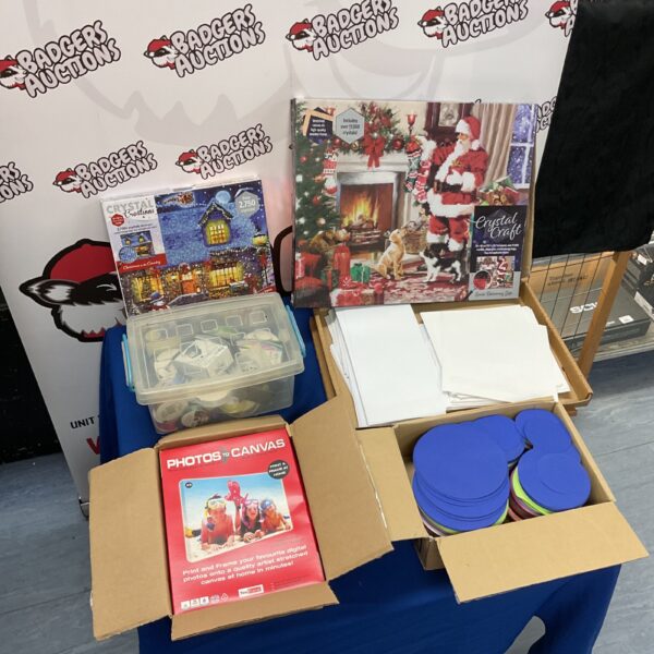 Mixed lot of craft supplies including photos to canvas pack.