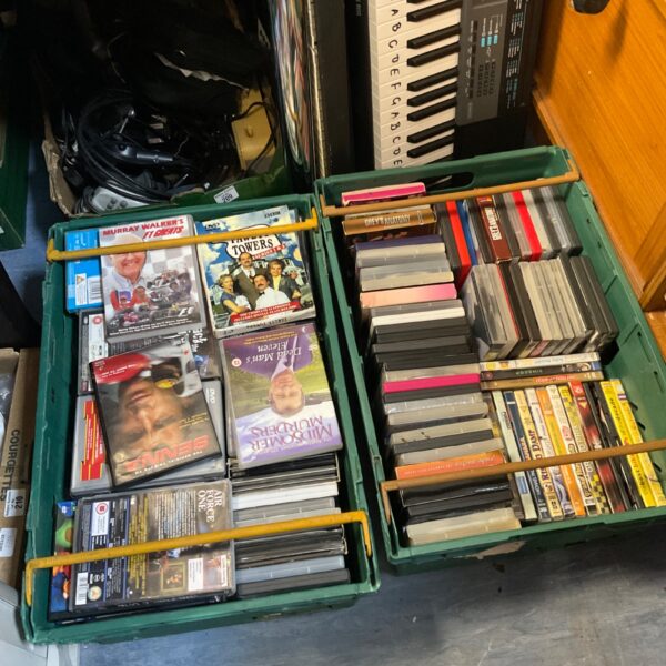 DVD collection tray featuring the Faulty Towers box set.