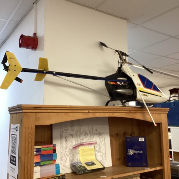 Vintage Hirobo helicopter model for collectors and enthusiasts.