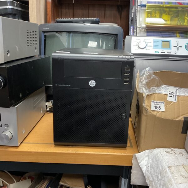 Front view of HP Proliant Microserver computer server.