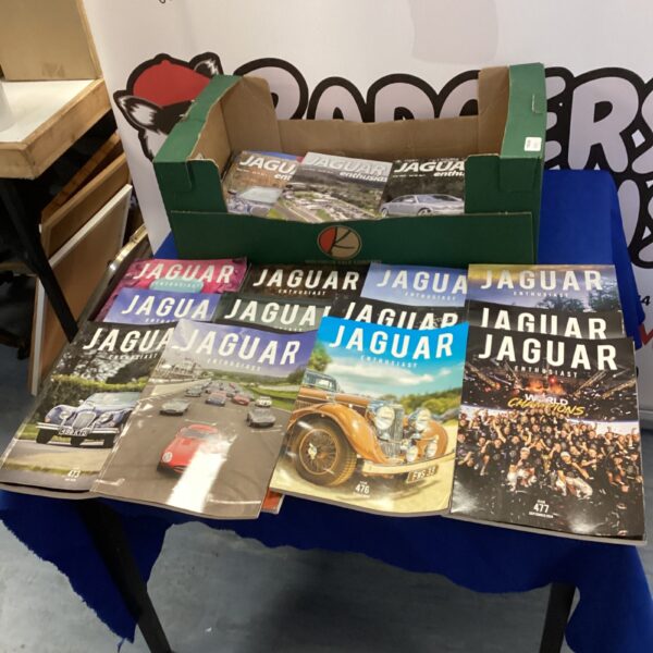 Box of Jaguar enthusiasts magazines