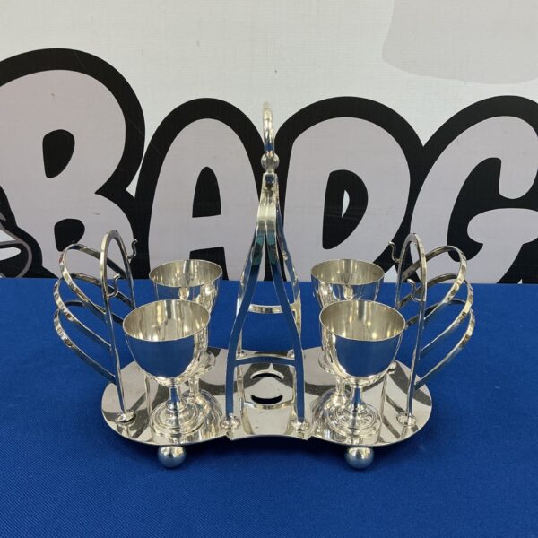 Vintage silver plate egg cup and toast rack by JD & S.