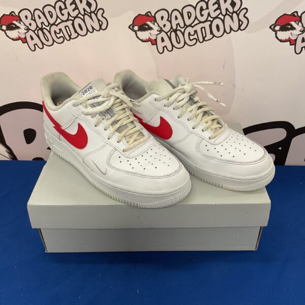 Nike Air Force 1 React trainers size 8, white and grey.