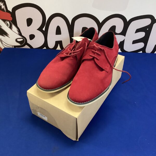 Red suede Patron shoes size 9, vintage footwear.