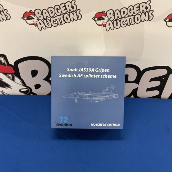 Saab JAS39A Gripen model in Swedish Air Force splinter camouflage scheme.