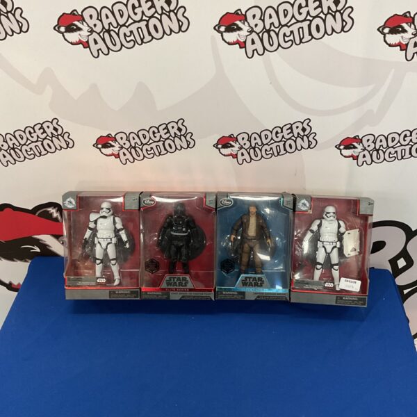 Star Wars die cast action figure lot featuring Stormtroopers and Cassian Andor.