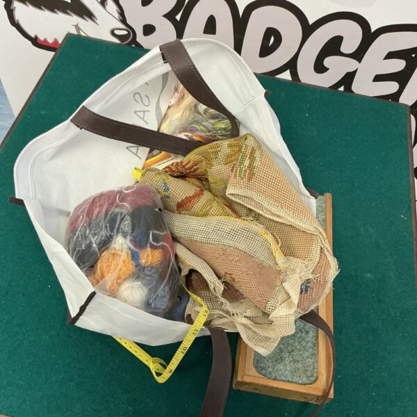 Colourful tapestry craft lot with embroidery floss and yarn.