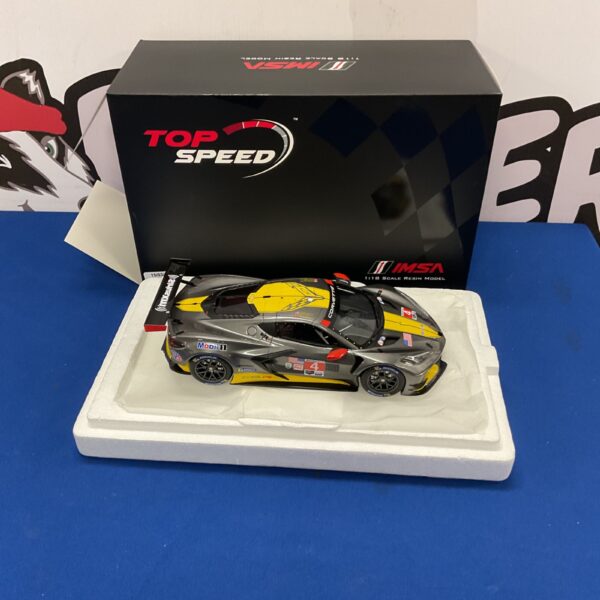 Detailed TopSpeed Chevrolet Corvette C8.R resin model for collectors.