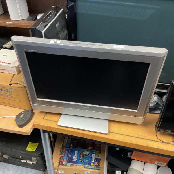 Vintage Toshiba 23 inch integrated digital television in used condition.