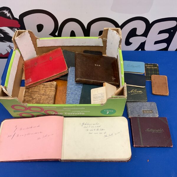 Lot of vintage autograph books with embossed covers.