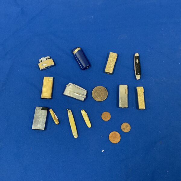 Vintage lighters and penknives lot for collectors and enthusiasts.