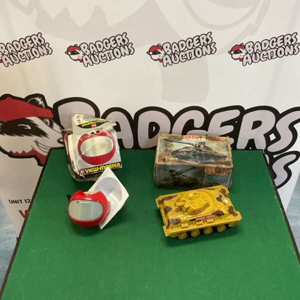Vintage View-Master with Desert Patrol Tank reel, collectible toy.